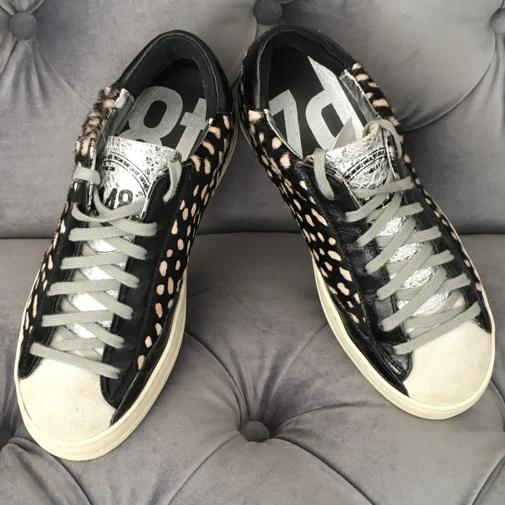 P448  John Cowiena black spots calf hair sneakers EXCELLENT!!!!!! - Picture 3 of 9